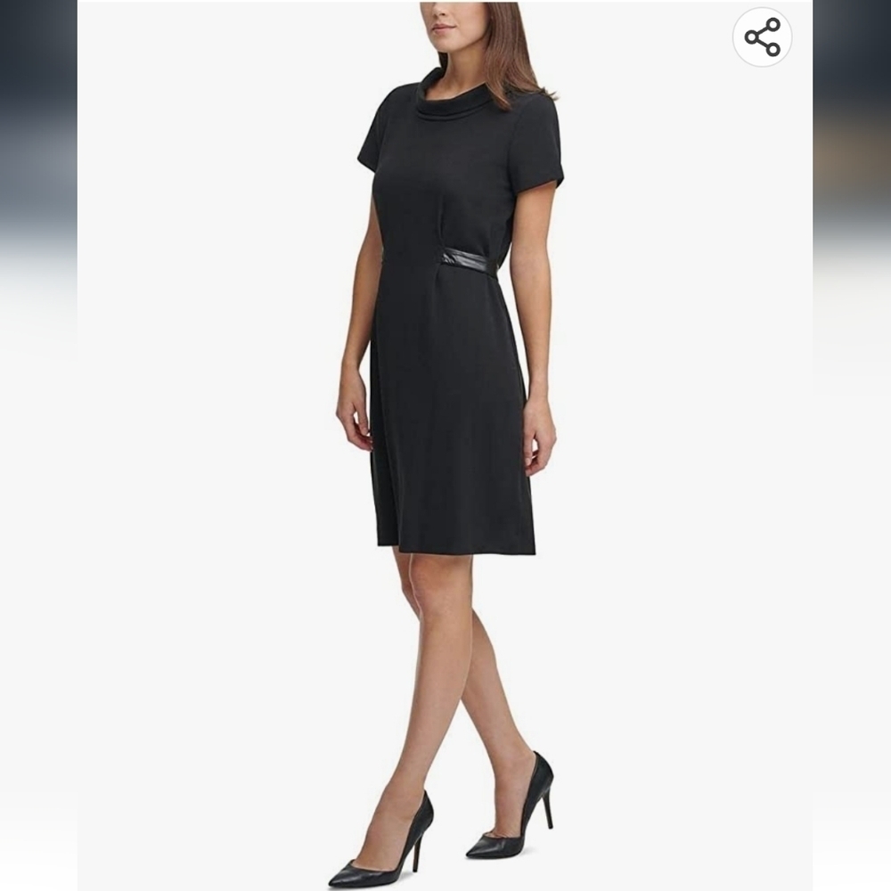 KARL LAGERFELD PARIS Women's A-line Ponte Dress Black Size 16